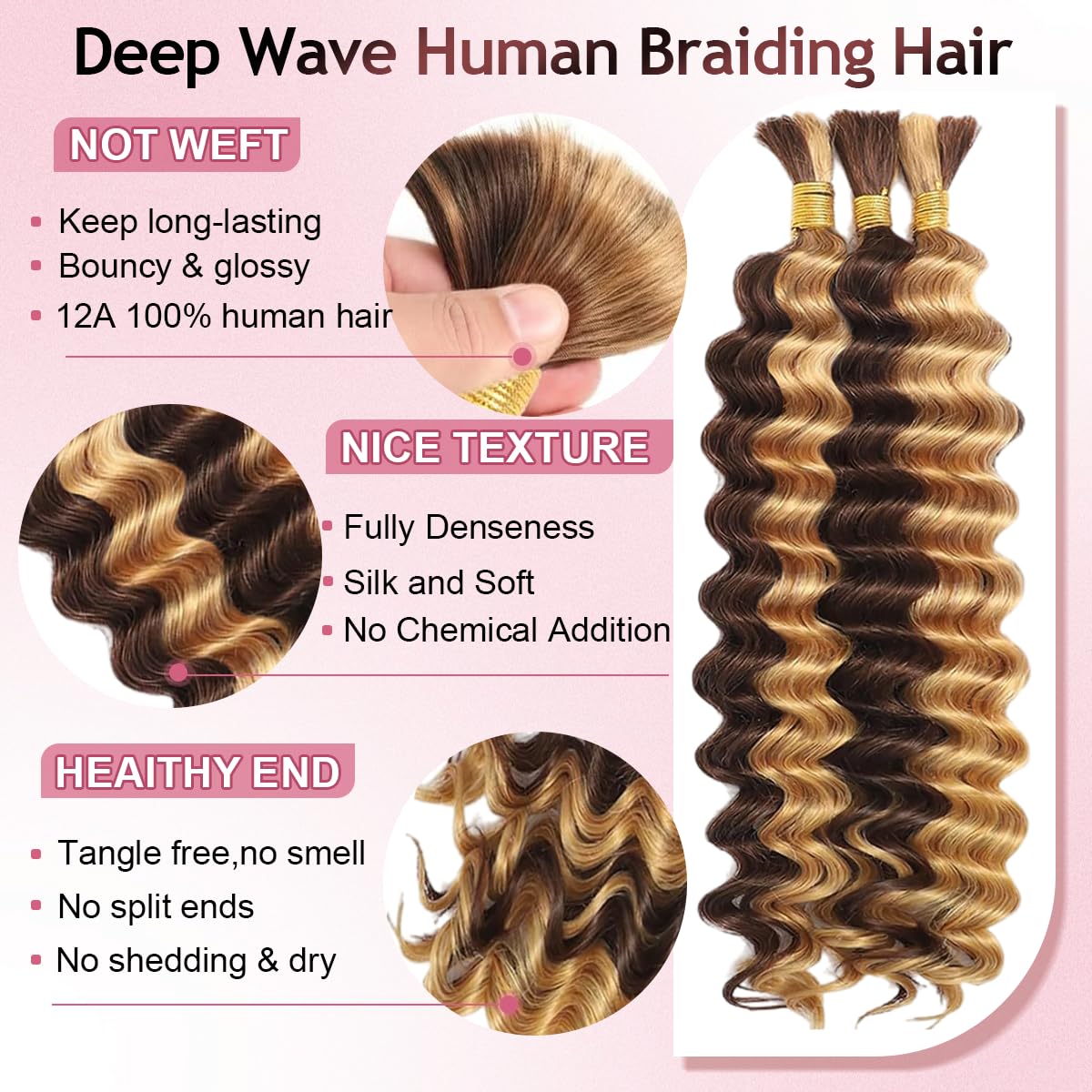 FONFUNY deep wave close-up texture highlighting softness and curl definition
