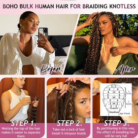 FONFUNY installed knotless braids demonstrating lightweight, natural blend