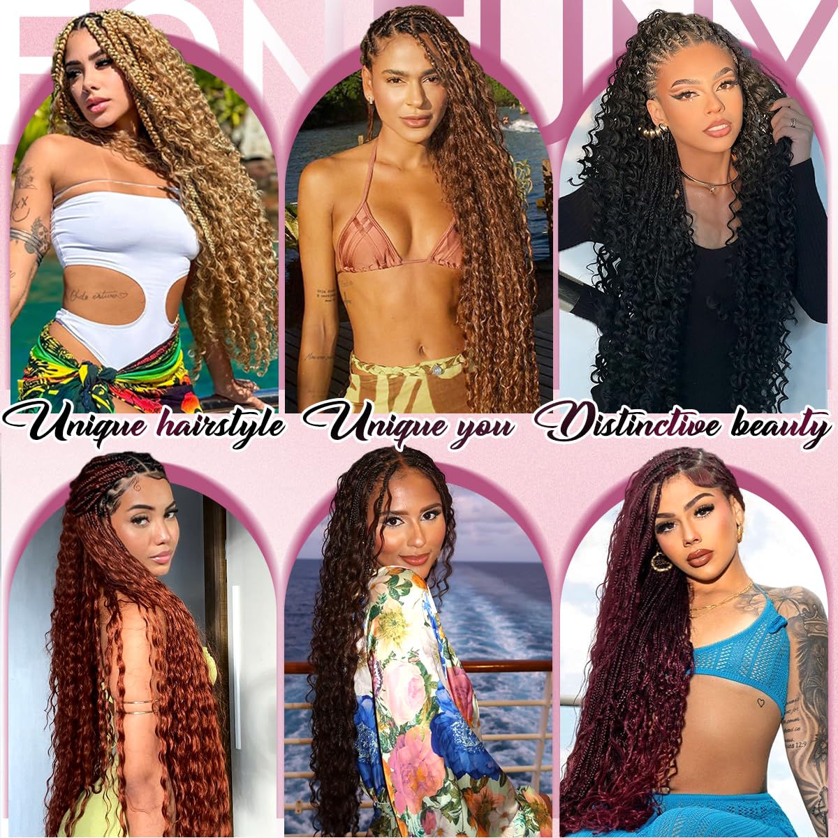 FONFUNY festival hairstyle lifestyle photo showing voluminous, durable braids