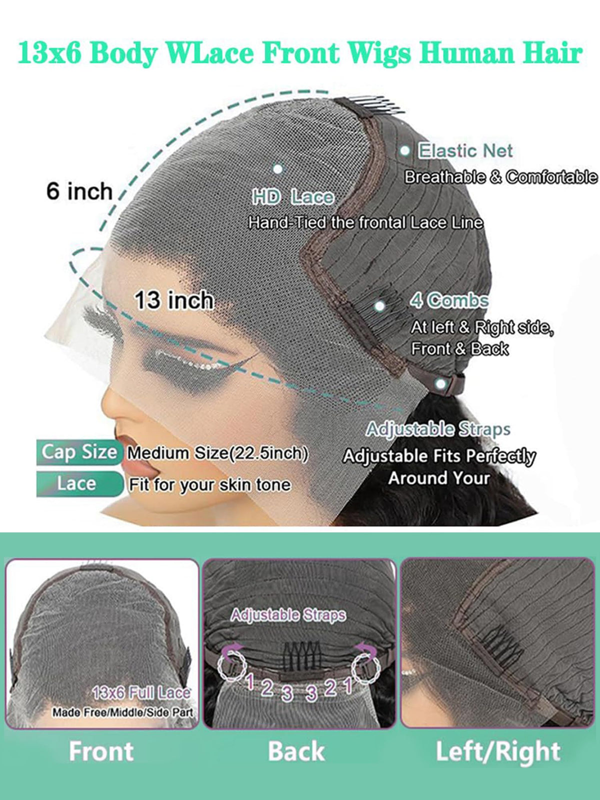 Fongly body wave texture close-up showing soft bouncy movement