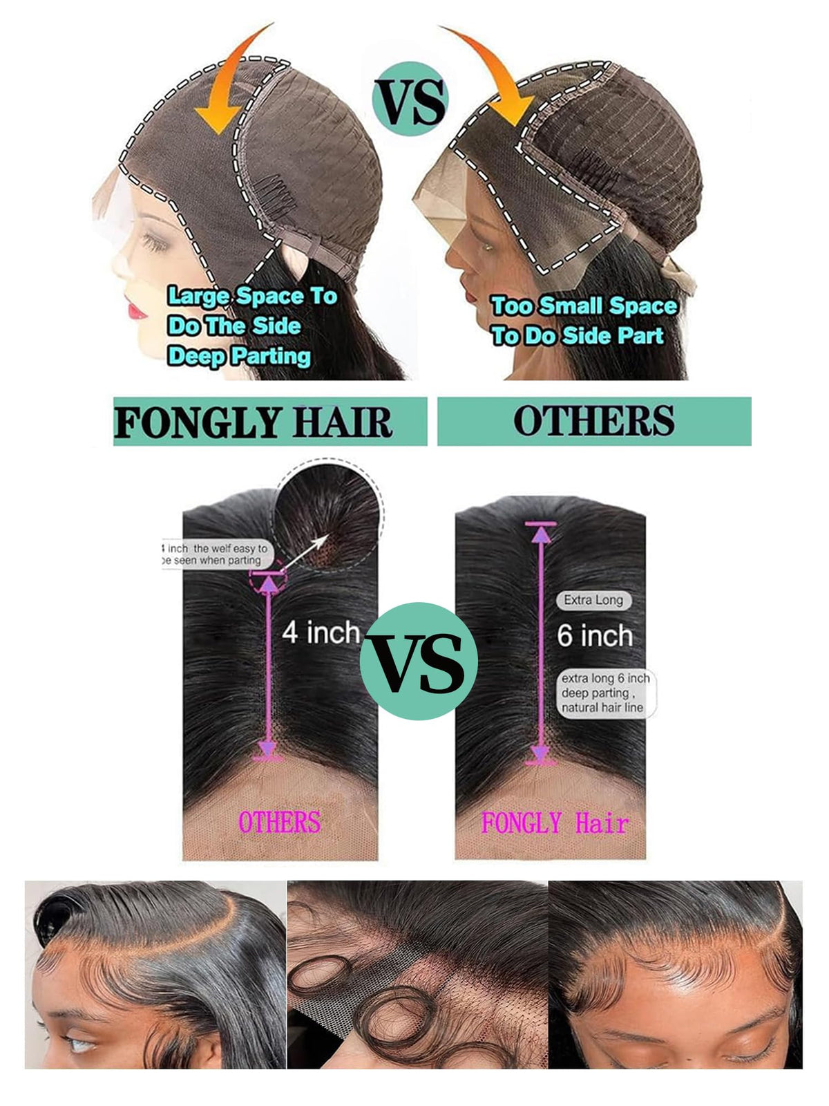 Fongly cap interior with adjustable straps and combs for secure fit
