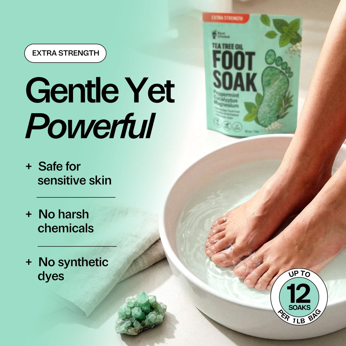 Arrangement of botanicals used in Foot Choice showing natural ingredients and refreshing aroma