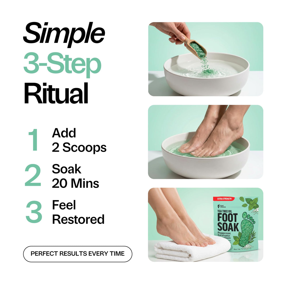 Close-up of Foot Choice label and ingredient list emphasizing made-in-USA quality
