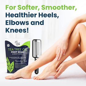 FOOT CURE before and after feet comparison showing smoother skin