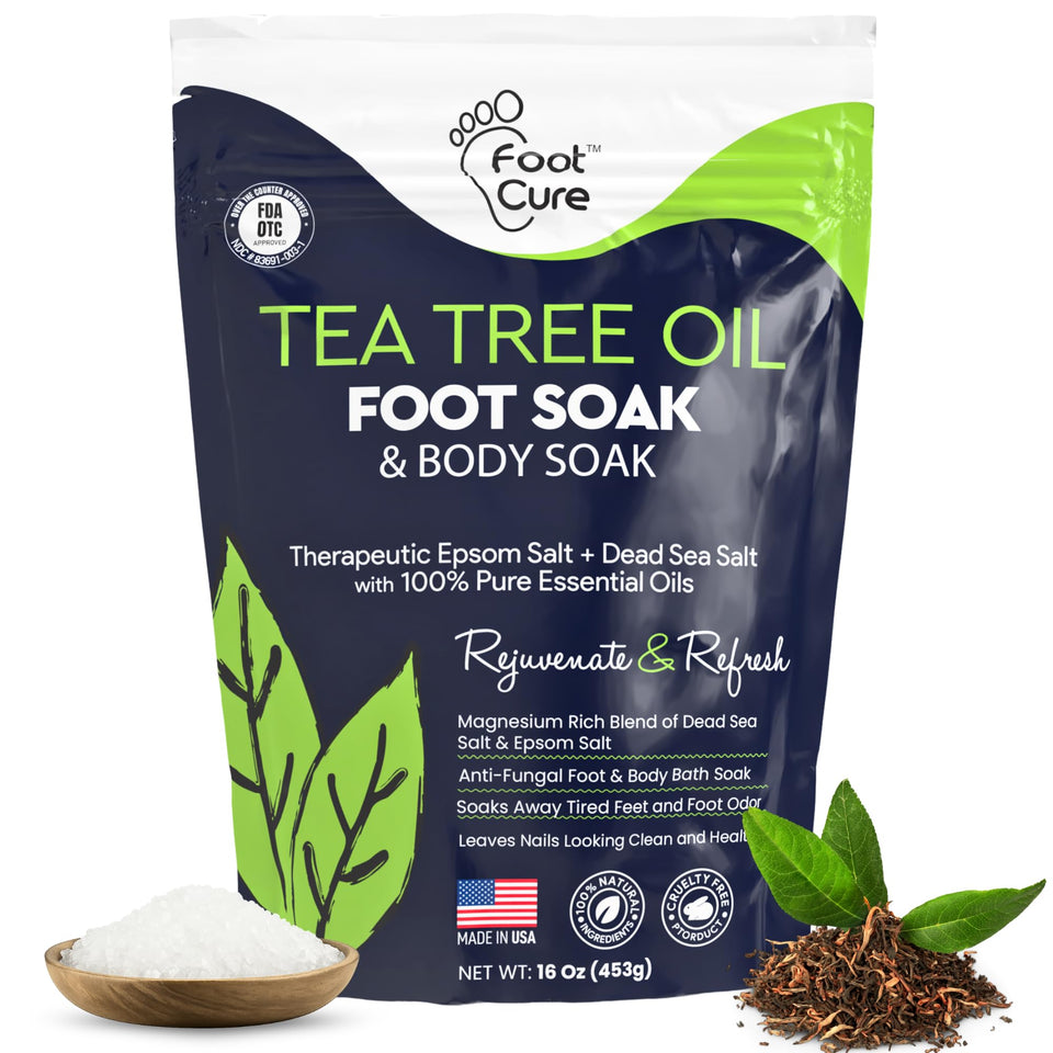 FOOT CURE front packaging showing 16 oz jar and spa-ready branding for confident feet
