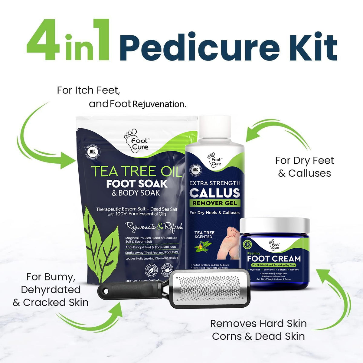 FOOT CURE callus remover gel tube label showing application clarity