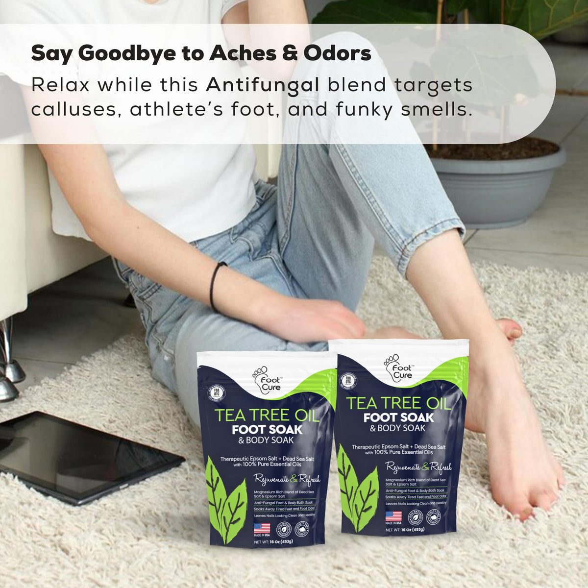 FOOT CURE lifestyle spa setting for at-home pedicure relaxation