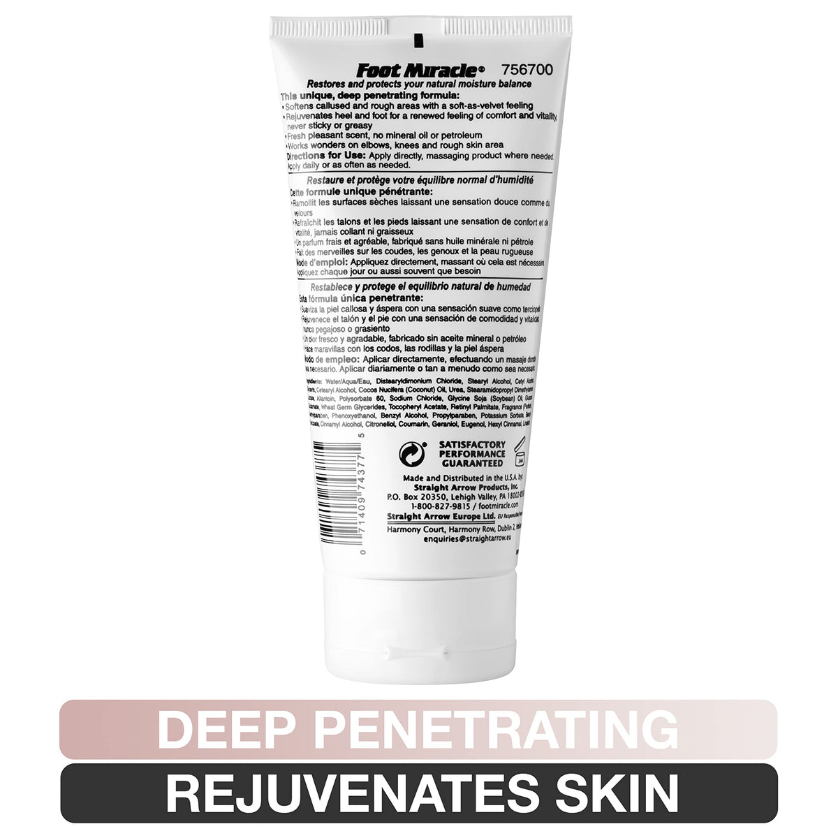 Foot Miracle tube on bathroom shelf staged for nightly routine and skin renewal benefit