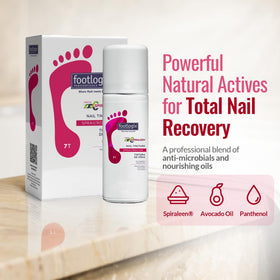 FOOTLOGIX small travel-size bottle in hand highlighting portability and convenience