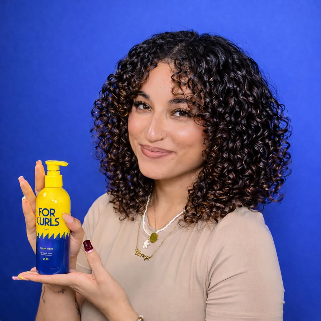 FOR CURLS label close-up showing sulfate- and paraben-free claims for ingredient-conscious shoppers