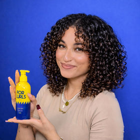 FOR CURLS label close-up showing sulfate- and paraben-free claims for ingredient-conscious shoppers