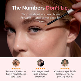 Person applying ForChics along lash line demonstrating simple, eyeliner-style use