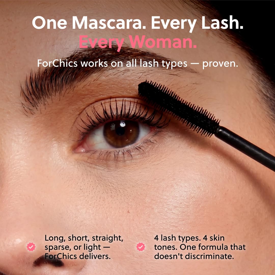 ForChics formula swatched to show rich black color and lightweight texture