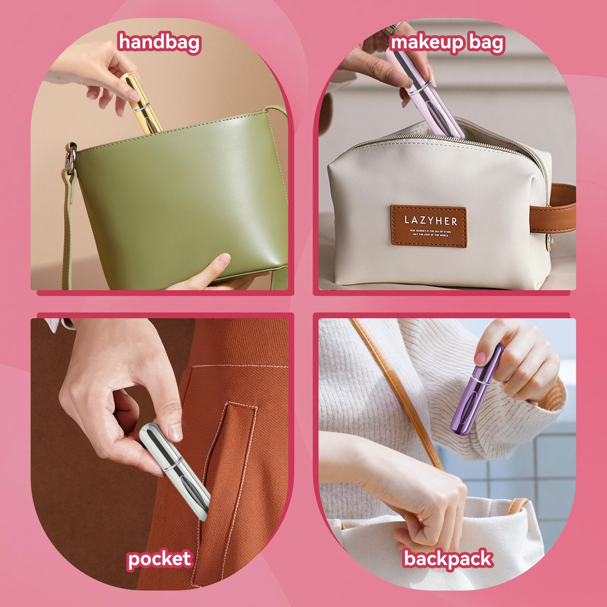 forebile in a travel pouch illustrating secure, leak-resistant storage