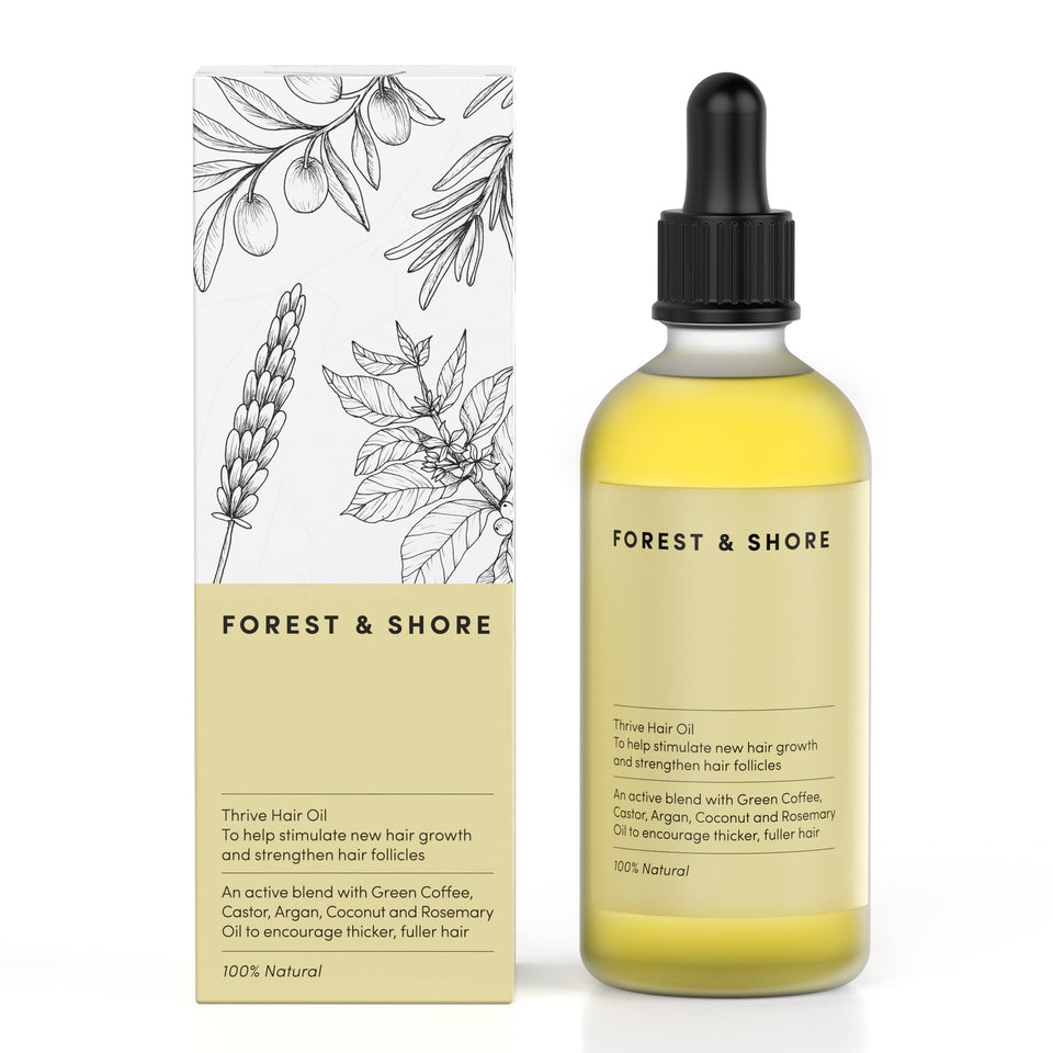 Forest & Shore front packaging showing product and benefit of natural nourishment