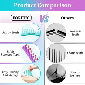 Foretic comb held in hand to show 6.1-inch size and portable benefit
