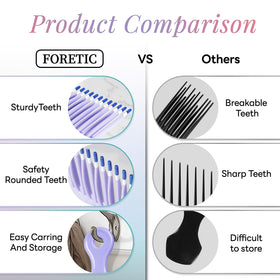 Foretic pick comb lifting roots and adding volume in curly hair