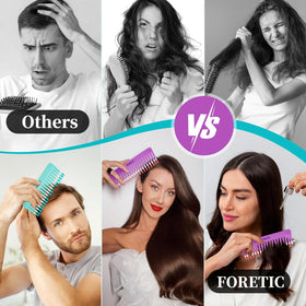 Foretic comb detangling wet hair to reduce breakage and ease styling