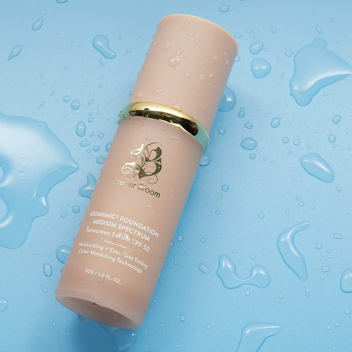 Forever Bloom before and after complexion demonstrating blemish coverage