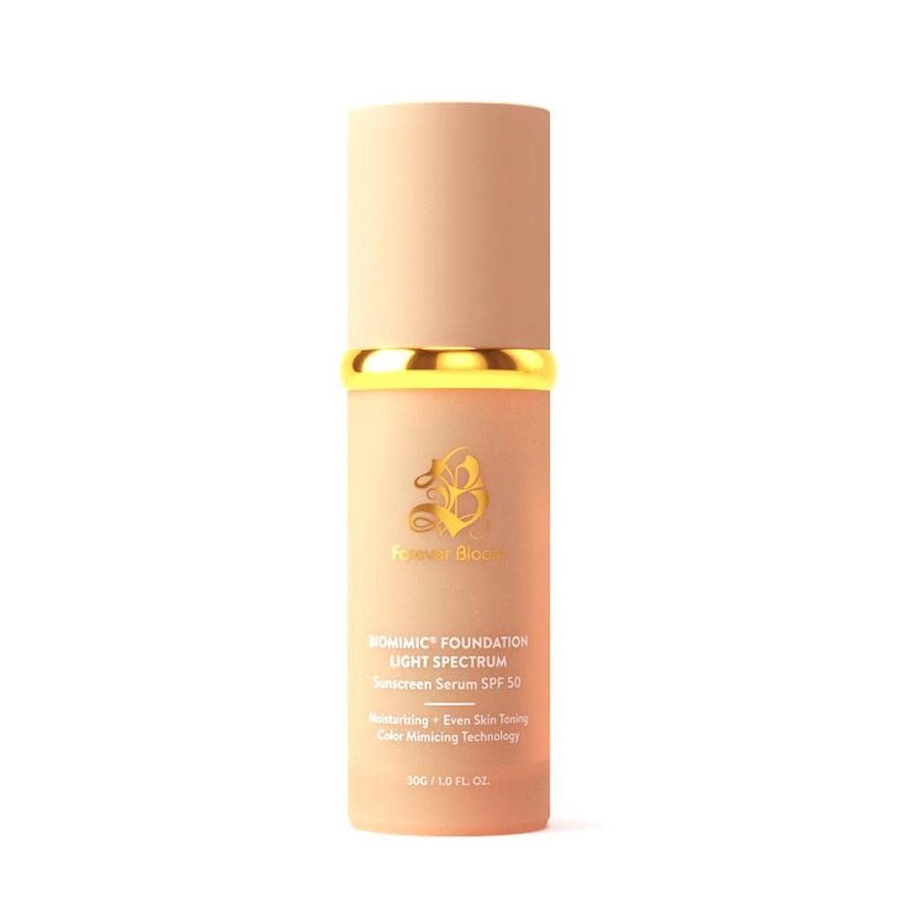Forever Bloom front packaging showing SPF50 and lightweight benefit