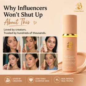 Forever Bloom label close-up highlighting SPF50 and fragrance-free formulation