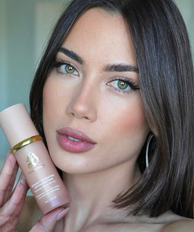 Forever Bloom label closeup with active ingredients and SPF50 protection