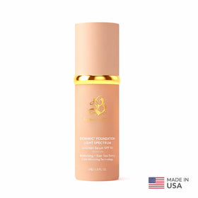 Forever Bloom bottle on vanity showing daily routine and convenience