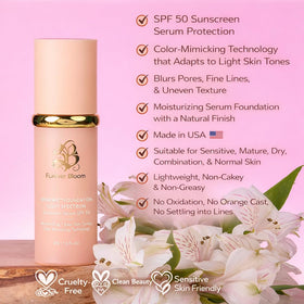 Forever Bloom texture close-up of silky serum for smooth application