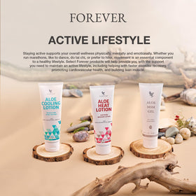 Forever Living lotion on bathroom shelf in relaxed setting for post-work routine