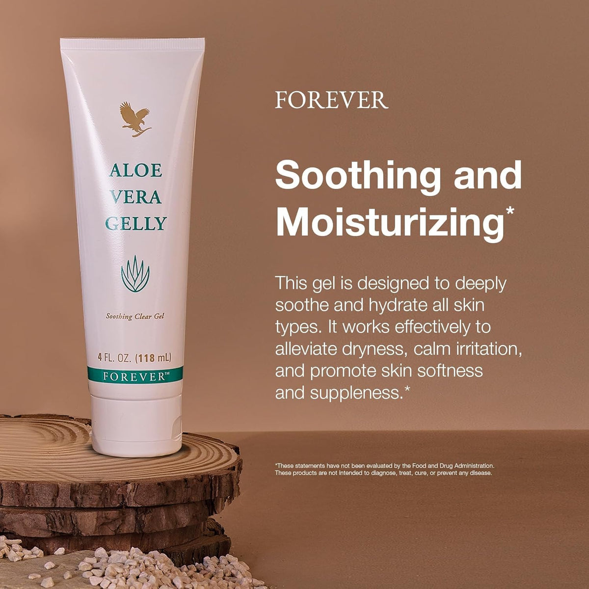 Forever Living gel texture close-up showing cooling, fast-absorbing gel