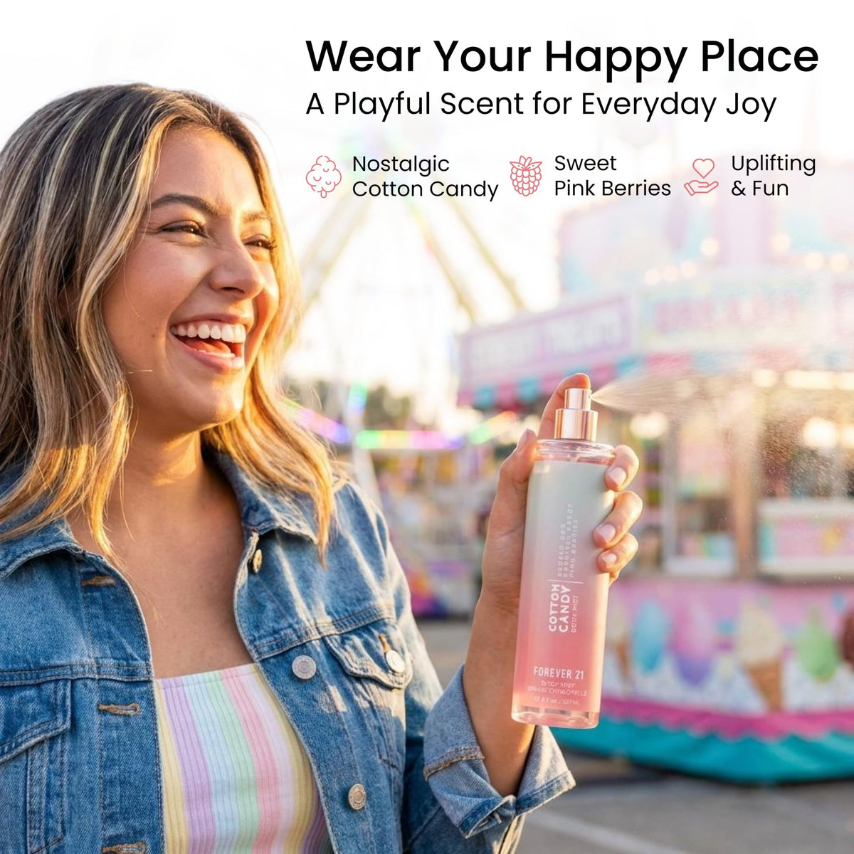 Forever 21 label close-up highlighting fragrance notes and brand identity