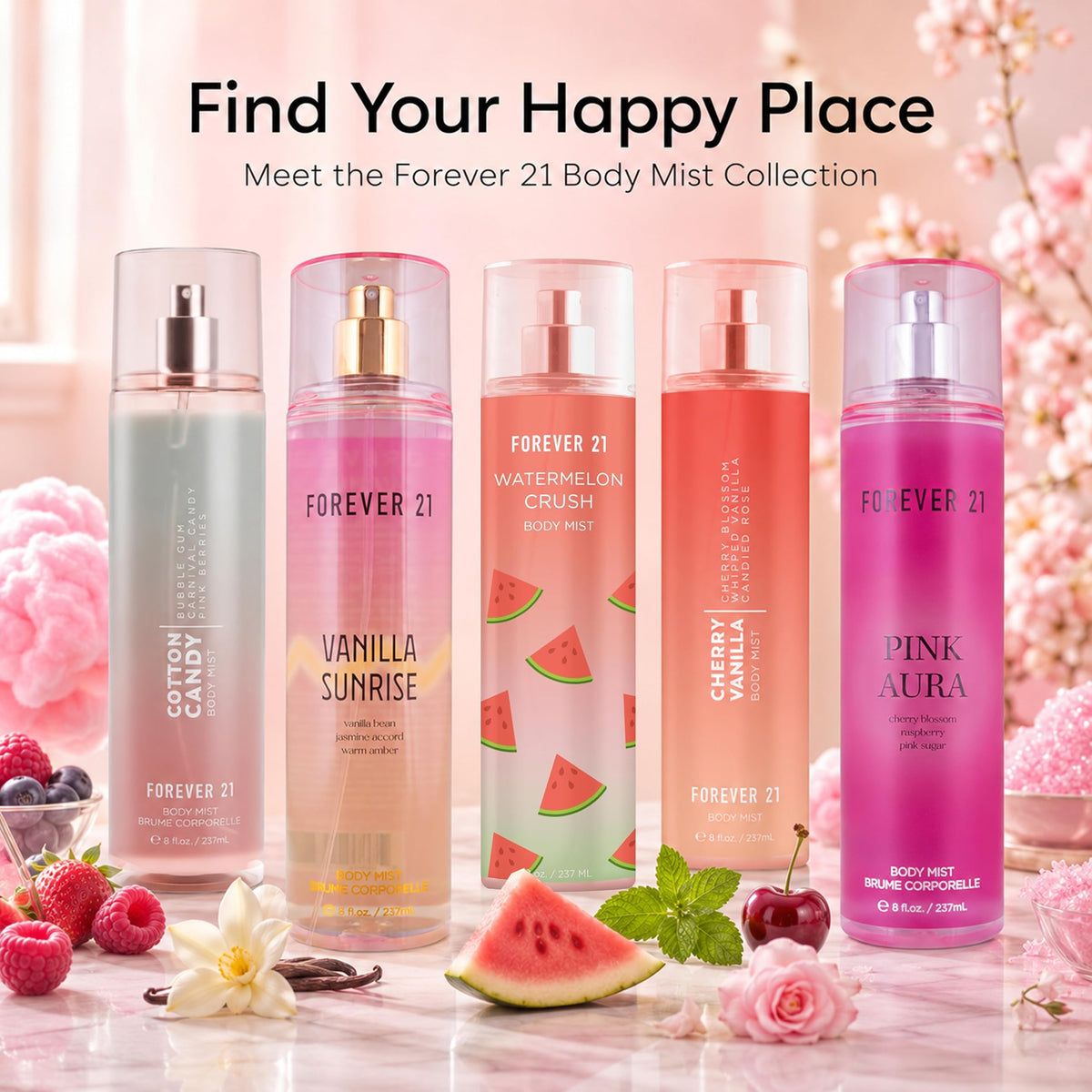 Forever 21 lifestyle shot outdoors conveying youthful, fun fragrance