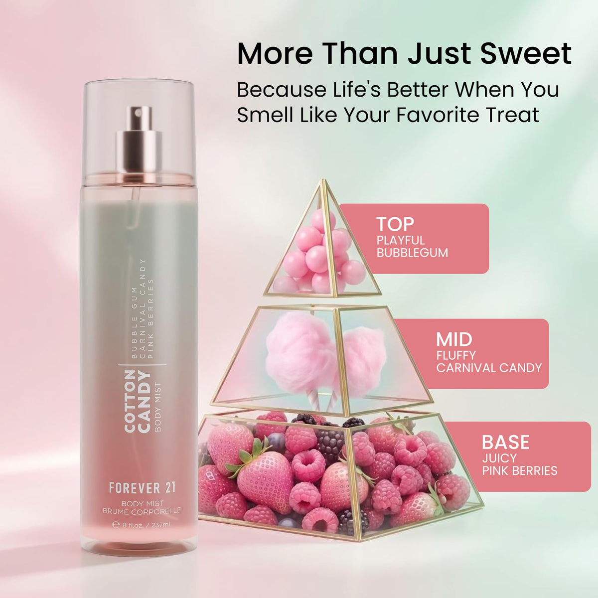 Forever 21 liquid droplets close-up demonstrating light, fine texture
