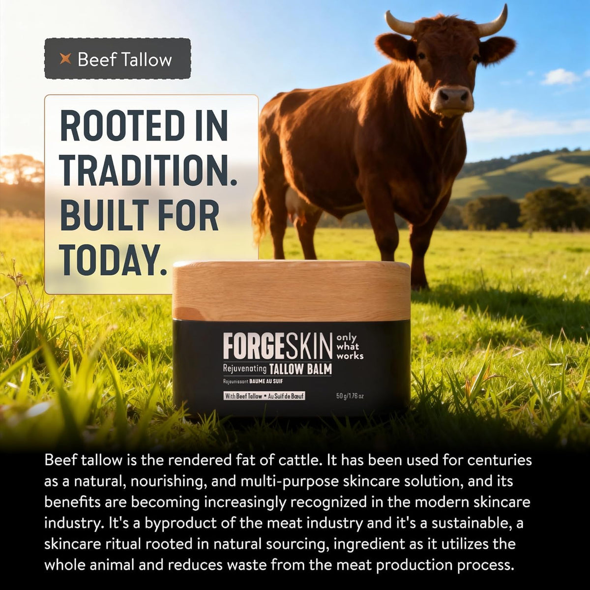 Forge Skin on bathroom shelf lifestyle scene promoting daily routine use