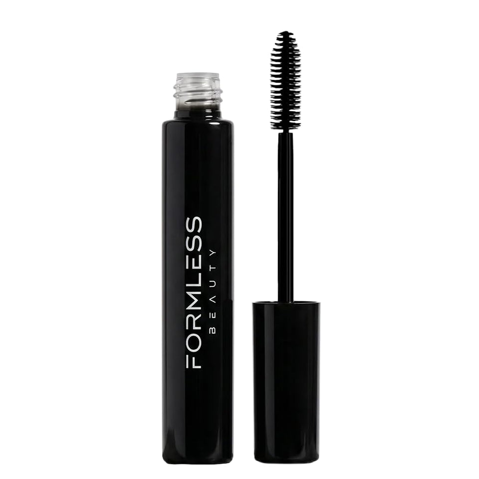 Formless Beauty front packaging showing sleek glass tube and product benefit