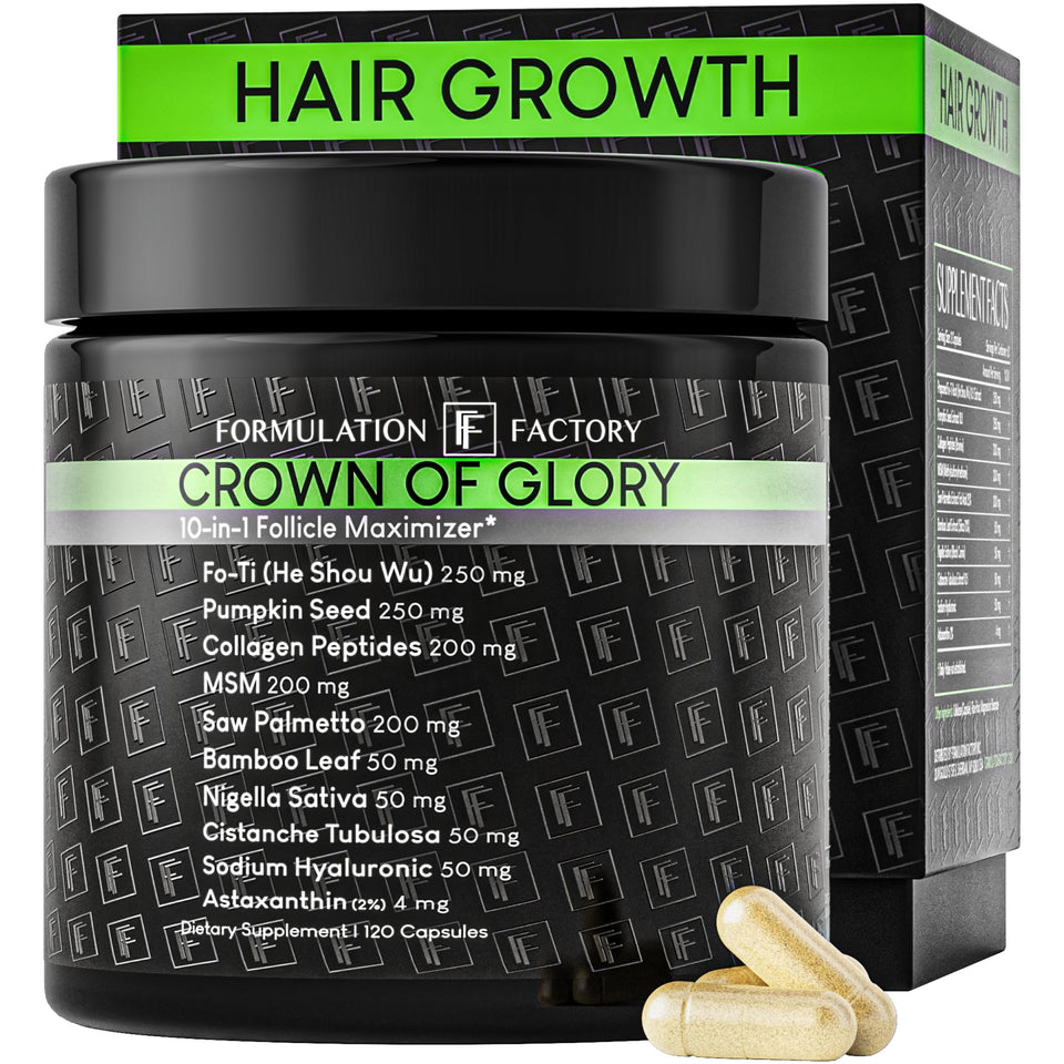 Formulation Factory front packaging showing product and two-month supply benefit