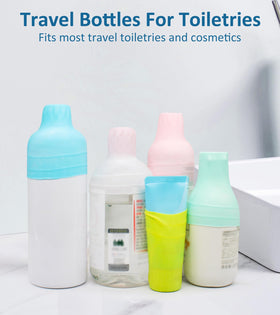 FOROUME sleeves installed on travel bottles demonstrating secure fit
