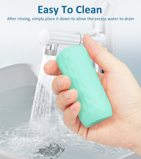 FOROUME size comparison with hand showing fit for travel bottles