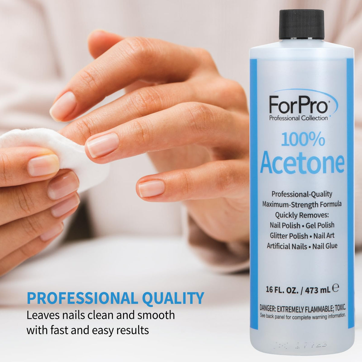 ForPro 16 fl oz bottle next to ruler showing scale benefit