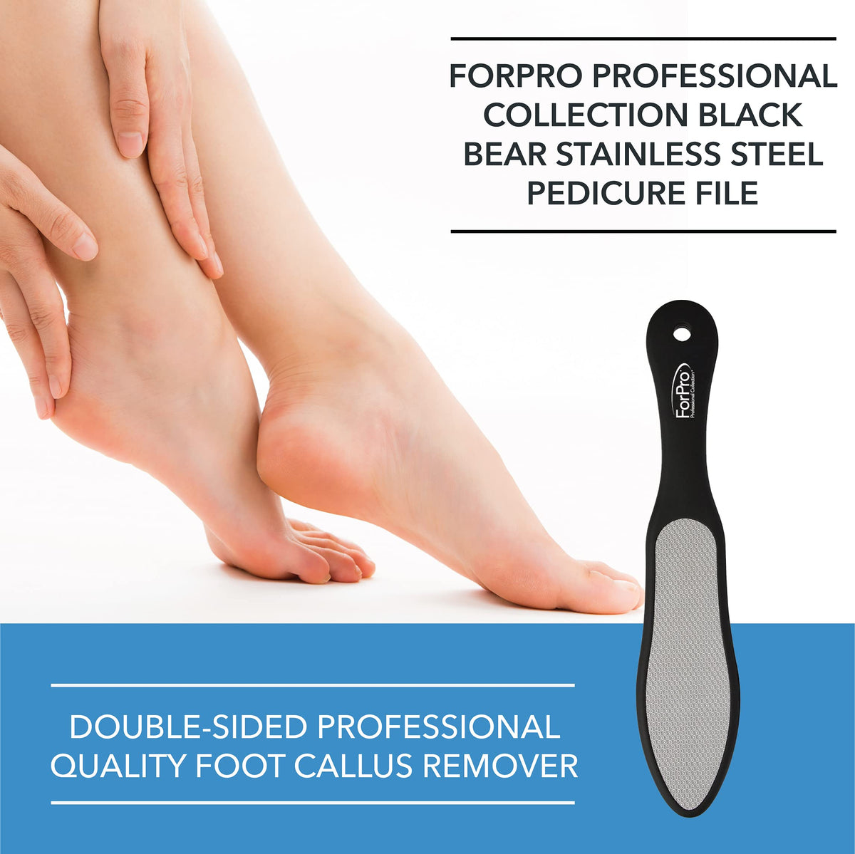 ForPro Black Bear in use on heel showing effective callus reduction and control