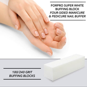 ForPro buffer held during manicure showing use in prep for polish benefit improved adhesion