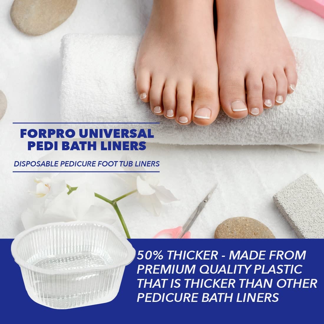 ForPro clear liner filled with water displaying easy inspection and clean disposal