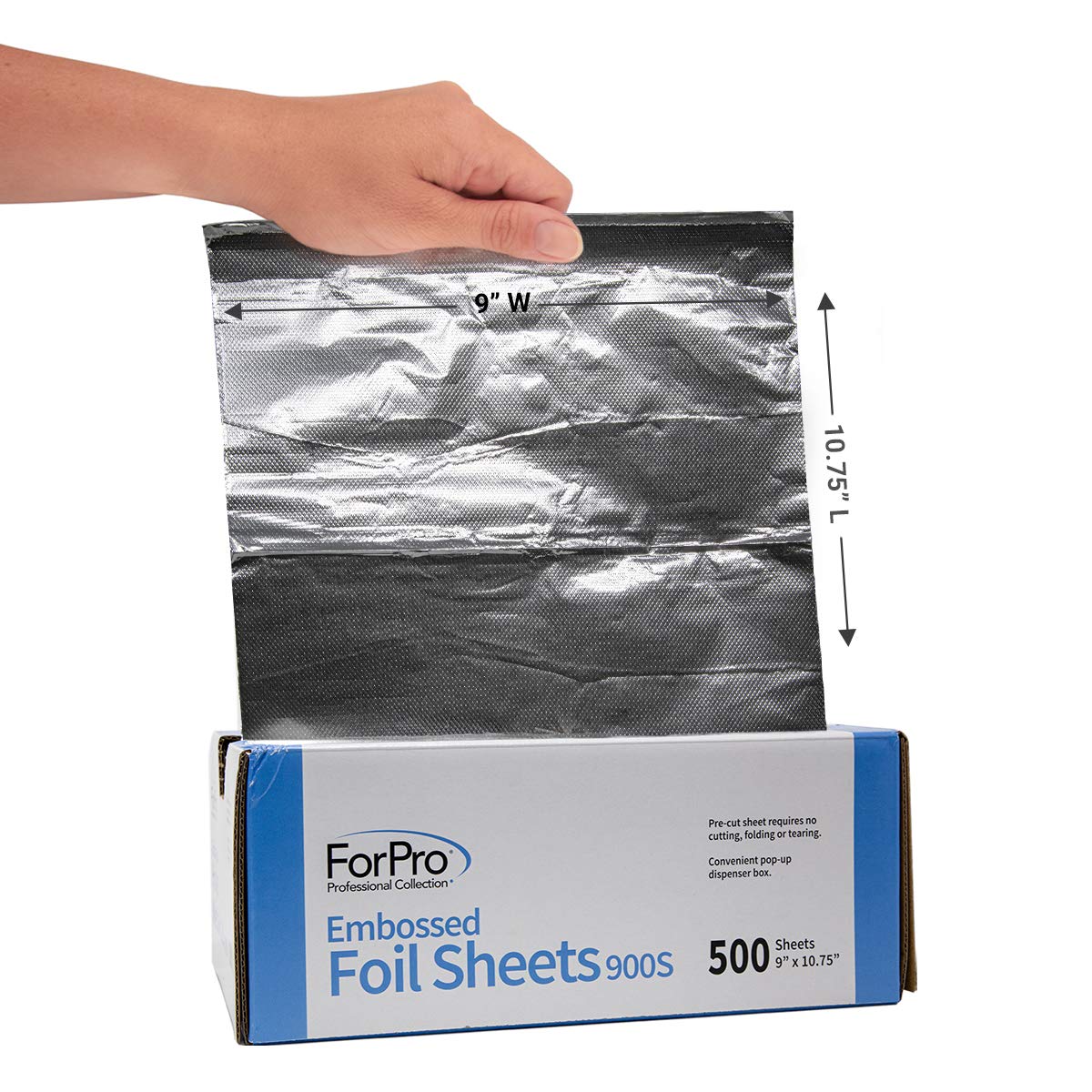 Hair stylist using ForPro foil sheets for highlighting, precise sectioning benefit