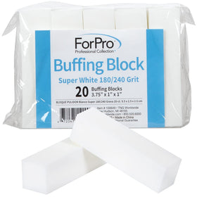 ForPro front packaging showing 20-count buffing blocks and storage container benefit tidy storage