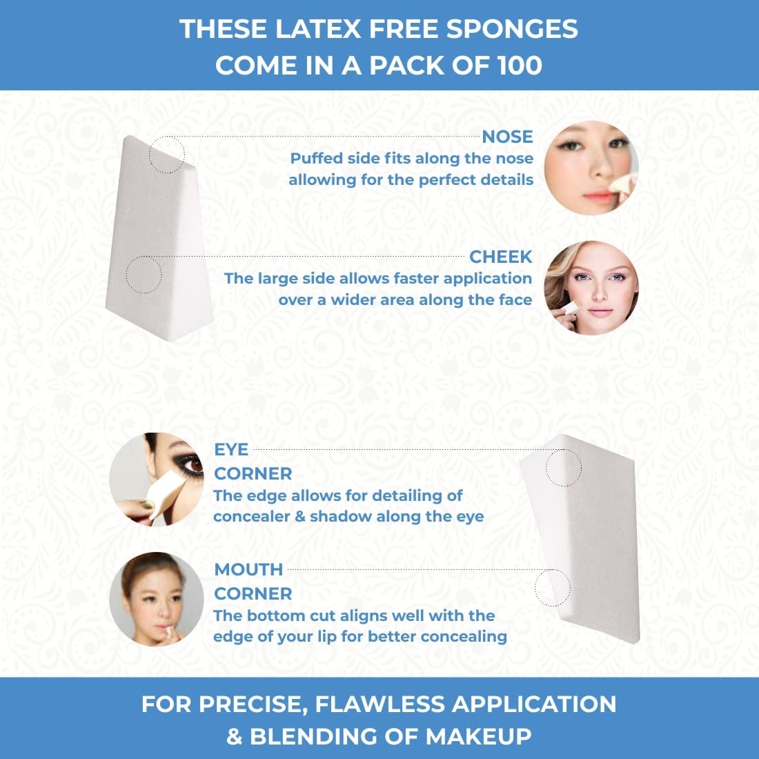 ForPro wedge in use blending foundation for smooth finish
