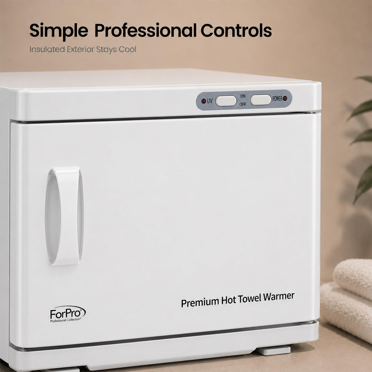 ForPro in-use in spa setting showing warmed towels improving client comfort during treatments