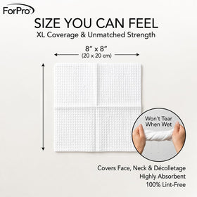 ForPro pad dampened and removing makeup demonstrating gentle efficacy