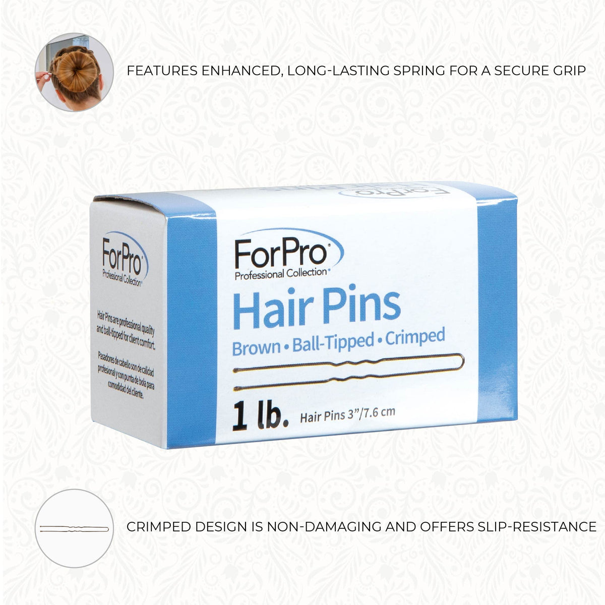 ForPro pins securing an elegant updo for long‑lasting style