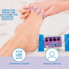 ForPro purple toe separators stacked for comfortable toe spacing benefit