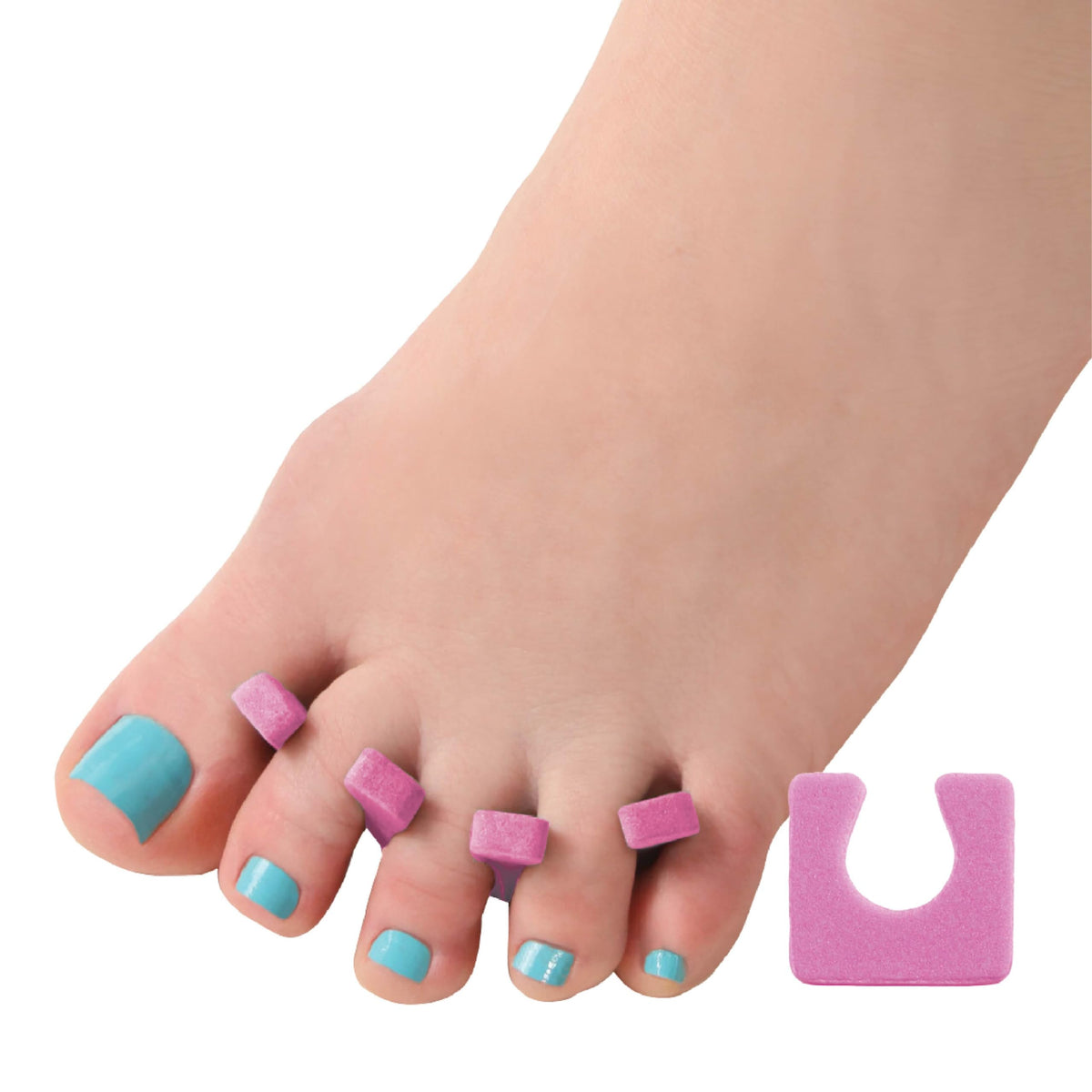 ForPro separators in use during pedicure demonstrating neat nail work and smudge prevention